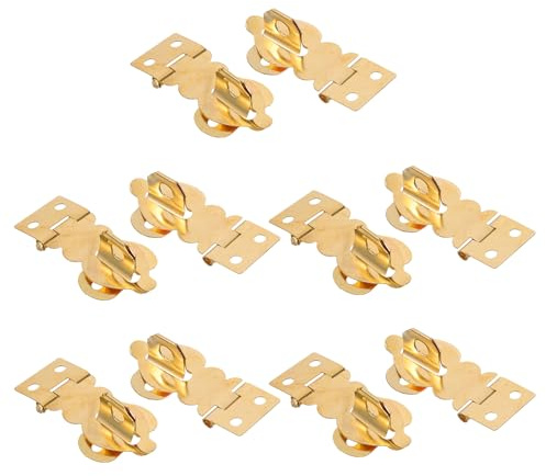 OSALADI 10pcs Mini Solid Brass Padlock Latch Locks with Screws for Wooden Jewelry Boxes, Small Decorative Cabinet Door Hasps Suitable for Shed, Toolbox, Household Security