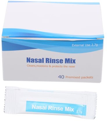 Operitacx Sale per Lavaggio Nasale 2,7 G X 40 Bustine Monodose per Pulizia Nasale, Facile da Trasportare, Adatto per Uso Domestico e Outdoor