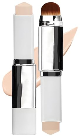 2-in-1 Foundation Stick Dual-End Natürliche Nuance - Cremiger Concealer mit Integriertem Präzisionspinsel,Volle Abdeckung für Dunkle Augenringe, Unreinheiten und Rötungen,Langanhaltend und Wasserdicht