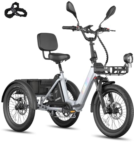 Fafrees F20 Mate E-Bike Dreirad Pedelec [ Offiziell ] Damen Ebike Herren 180kg, Elektrofahrrad 25AH 48V, Elektro Fahrrad 3 R?der fr Erwachsene, Senioren Klapprad 20 Zoll Lastenfahrrad StVO. 25 km/h