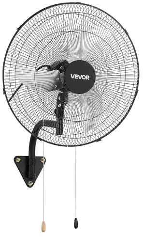 VEVOR Ventilatore da Parete Industriale, 500 mm, Ventilatore Oscillante a Muro, 3 Velocità, Flusso d'Aria Potente, Angolo di Rotazione Regolabile, per Officine, Garage, Palestre e Ambienti Commerciali