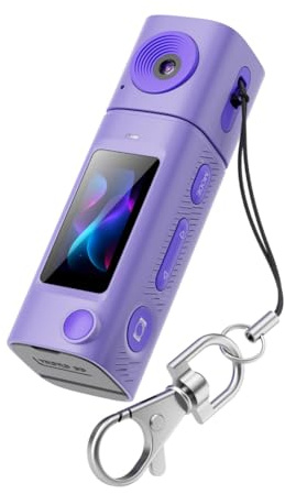 Xnuiasqe MINI Thumb Camera 1080P Keychain Camera 0.96inch Very Small Camcorder Video Recorder 230° Rotatable Lens B