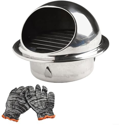Rejilla de ventilación externa de acero inoxidable 304 de 100 mm, cubierta de ventilación redonda con rejillas para extractor de baño, campana extractora y kit de ventilación de secadora (100 mm)