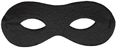 Horror-Shop Schwarze Bandit Augenmaske für die Karneval-, Gothic-, Cosplay- oder Halloween Party