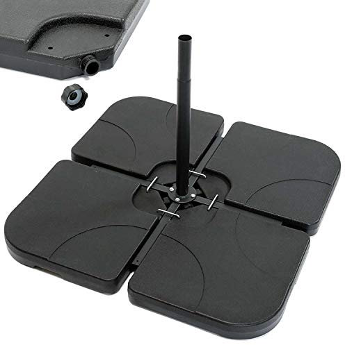 Denny Shop Set of 4 Outdoor Umbrella Cantilever Parasol Base Stand With Sand & Water Filled Weights by Crystals® (Square Shape Parasol Base)