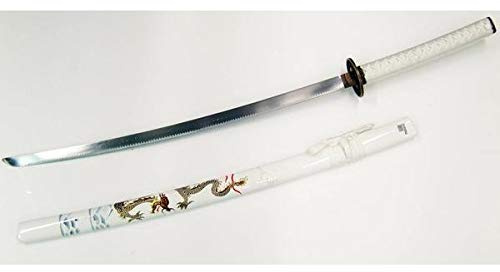 S A S Katana Ornamentale Non AFFILATA Fantasy Dragone di LIJIANG Bianca con Fodero (ZS555W)