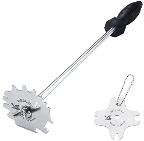 MSY BIGSUNNY Grillschaber aus Edelstahl, für Grillrost und Grillplatte (40,6 cm Schaber)