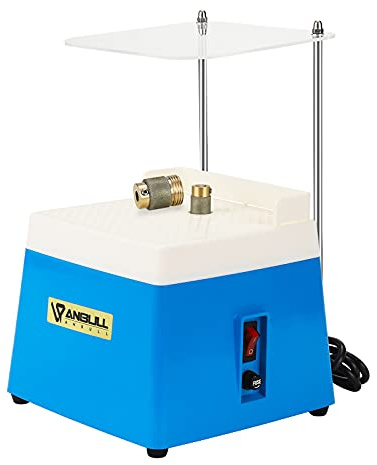 ANBULL Stained Glass Grinder Machine,Mini Portable Stained Grinder Glass Art Grinding Tool with 5/8 & 1 Grinder Bits (110V, 65W, Blue)