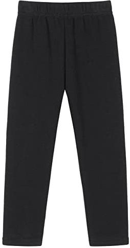 Leggings för flickor, fodrade höst, vinter, stretch, leggings, tjocka byxor för barn, svart, 146