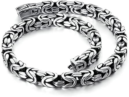 ANAZOZ Kette Edelstahl Damen 60 cm, Halskette für Anhänger Männer Königskette 10mm Breit Silber