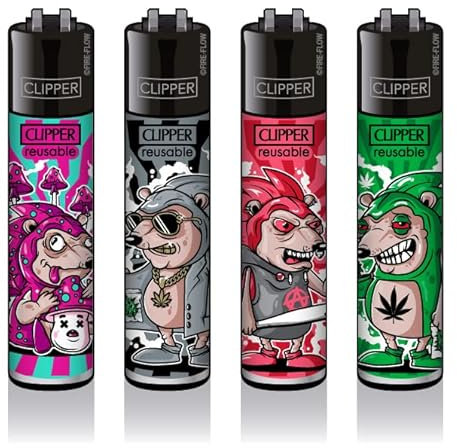 Clipper Lot de 4 briquets (hérisson)