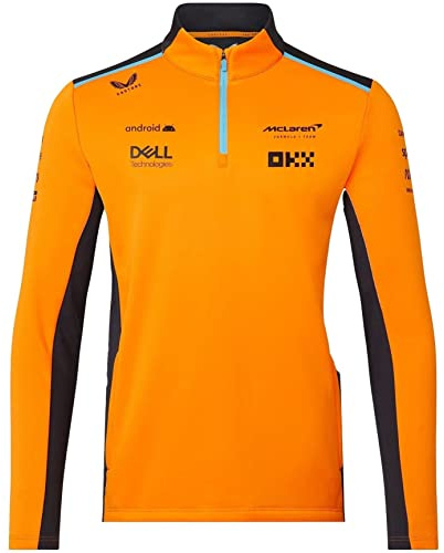 McLaren F1 Women's 2023 Team Quarter Zip Midlayer Jacket, Papaya, XX-Large