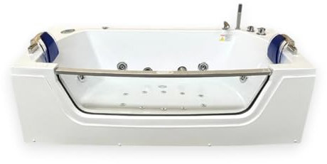 Baignoire hydromassage blanc 180 X 90 cm Chromothérapie 14 jets – Privilege