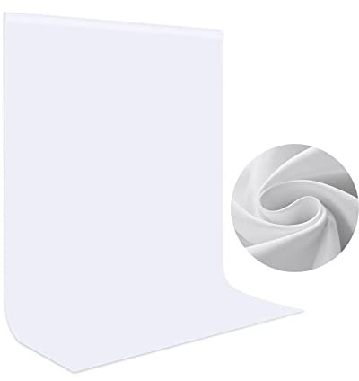 Sfondo Bianca Foto Video 1,5 x 2m, Bonvvie Sfondo Fotografico Resistente Alle Rughe, Lavabile Sfondo Mussola per Studio Fotografia, Televisione, Zoom, YouTube, Riunioni Online