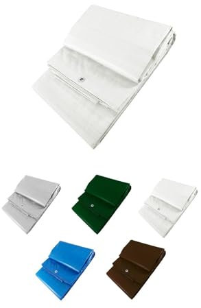 JARDIN202 - Toldo Reforzado Impermeable | Lona Multiusos | con Ojales | Seleccione Medida | 3X4M. (Blanco)