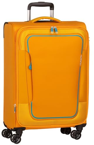 American Tourister Pulsonic - Spinner M, Erweiterbar Koffer, 68 cm, 64/74 L, Gelb (Sunset Yellow)