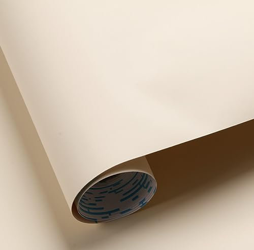 BPILOT Tapete Selbstklebende Tapete Verdickt Wohnzimmer Schlafzimmer Kleiderschrank Möbel Schrank Renovierung Paste Reine Farbe Wasserdichte Pvc-Tapete Eierschalenfarbe