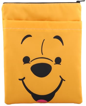 BAUNA Pooh Cartoon Merchandise Book Sleeve Pooh Bear Lovers Book Cover Vacation Trip Gift WDW Magic Kingdom Character Zipper Pouch Pooh Face BM)