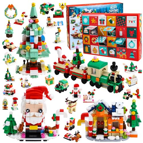 Adventskalender, 24 Tage Weihnachts Countdown-Kalender, Überraschung Weihnachten Party Favors, Weihnachten Bauklötze Geschenke
