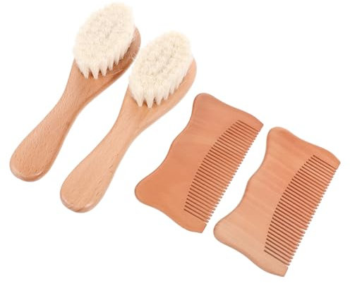 ibasenice 3 Sets 4 Pcs Woolen Care Kit Buche Holz Kamm Set Für Kopfhaut Pflege Haar Entwicklung