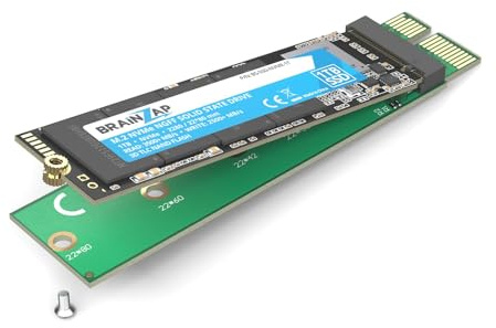 BRAINZAP M.2 NVMe auf PCI-Express x1 Adapter – NVMe-SSD im Desktop nachrüsten, PCIe 3.0/4.0/5.0, M-Key & B+M-Key, 2230-2280, bootfähig, Plug & Play, nur NVMe (Nicht M.2-SATA)
