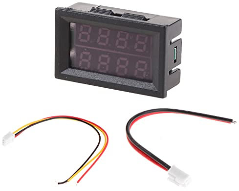 Voltímetro digital de 0.27 pulgadas, voltímetro digital de 200 V, amperímetro, 4 dígitos, 5 cables, medidor de corriente, fácil cableado, compacto