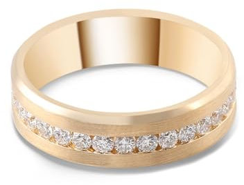 Epinki Echte Goldschmuck, Gold 750 18 Karat Ringe, Klassiker Eheringe mit Rund Moissanit, 18K Gold Hochzeitsband Trauringe Gr.52 (16.6)