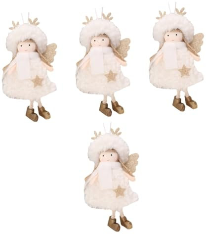 IMIKEYA 4 Stück Weihnachtsengel Mädchen Christbaum anhänger christbaumanhänger Weihnachtspuppe zum Aufhängen Minifiguren Weihnachtsdekorationen hängende Engelsverzierung Weihnachtsanhänger