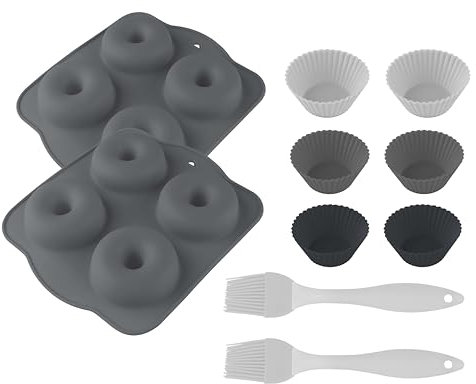Cecotec Accesorios para Freidoras sin Aceite - Air Fryer - Cecofry SweetBake Pack Accessories. Moldes de Silicona Libre BPA para Donas y Magdalenas, Pinceles de Silicona, Compatibles Freidoras 6-8L