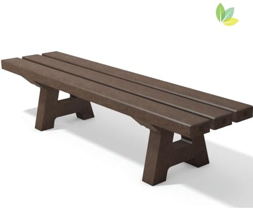 hanit® Kinderbank Canetti | Braun | 150 x 34 x 34cm | Kinderbank ohne Rückenlehne | aus 100% recyceltem Kunststoff | wetterfeste Kindergarten Gartenbank