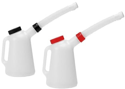 DKWOIS Kompatibel mit 1 Universal-Garage-Messbecher mit flexiblem Auslauf, kompatibel mit Auto-Motorrad-Kunststoff-Öltopf 1 l/3 l/5 l/8 Liter(3L RED)
