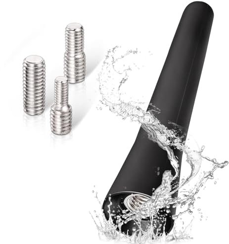 Antenne Auto, 6.5 cm Auto Antenne Kurz, FM Dachantenne Auto, Universal Radio Antenne Auto, Kfz Antenne, mit 3 Schrauben (M4/M5/M6), Schwarz für den FM/AM Radioempfang