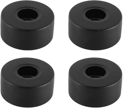 Ieron Lot de 4 couvercles de Tuyau en Acier Inoxydable pour Rosace de Douche Noire, Couvercle de Tuyau de Chauffage, Rosace filetée pour robinets de Douche de Salle de Bain (25 mm)