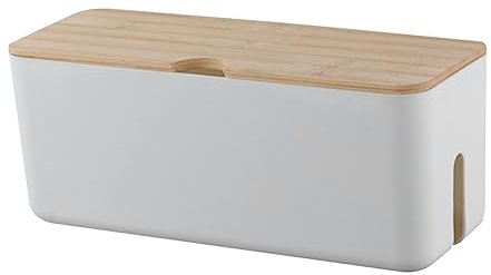 FELTECHELECTR Kabelmanagement-Box Mit Holzdeckel Wandmontierbarer Organizer Für Kabel Und Kleinteile Für Schlafzimmer Und Büro Sorgt Für Ordnung Und