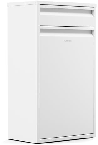 KLARSTEIN Tiyo 3-En-1 Cubo De Basura Cocina – 50 L Separación De Residuos con Pedal Y Tapa Soft-Close, De Acero Inoxidable, Cubos Extraíbles, Etiquetas para Clasificación, Blanco