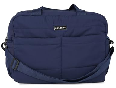 Thermobaby - Wickeltasche, gesteppt, Plumea, Tasche für Mutter und Baby, inklusive Wickelunterlage für Babys, Jungen und Mädchen, Schwangerschaft, praktisch für Ausflüge, nachtblau