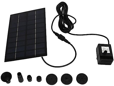 Solarwasserpumpe Kit 9 V 1,8W Hocheffizienz Anti -Clogging Mesh Solar Teichpumpe mit 4 Düsen für Gartenpool Dekoration Vogelbäder Fischtanks kleine Teiche Schwimmbäder Gärten Abs