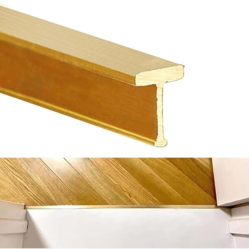 Tira de transición de alfombra a baldosa de latón macizo personalizable: barra de cobertura duradera for bordes de piso lisos(W10xH12mm(0.39x0.47))