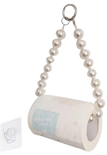 Porte-Rouleau de Papier Toilette Mural avec Perles, Porte-Rouleau de Papier Toilette, Support Mural Multifonctionnel, pour décoration Murale de Salle de Bain