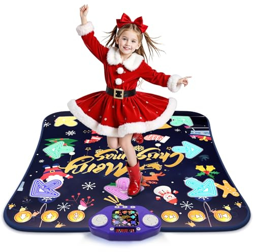 Dance Mat Toys for 3-12 Year Old Girls Boys,Birthday Xmas Gifts for Kids | Dance Mats with Light Up 8-Buttons & Wireless Bluetooth, Music Dance Toy with 5 Modes, Gifts for 3-12 Year Old Girls Boys