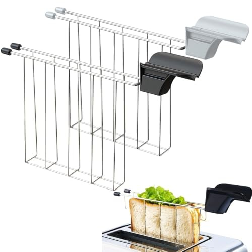 Support à pain en forme de cage à sandwich et clip avec poignées résistantes à la chaleur pour grille-pain, machine à pain, cuisine, design compact, s'adapte aux gâteaux à thé, assure même le grillage