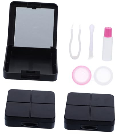 PLAFOPE 3 Sets Travel Contacts Lens Case Kit with Mirror Portable Storage Boxes for Contact Lenses for Work School and Trips