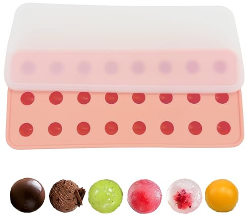 duoyif Moule Chocolat Silicone Sphere, Ø 22mm 24 Cavités Sans BPA, Moule Silicone Mini Bille Avec Couvercle, Moules Sphérique Pour Chocolat Pralines Bonbons Glaçon Boules de Gâteaux (rose, Ø2.2cm)