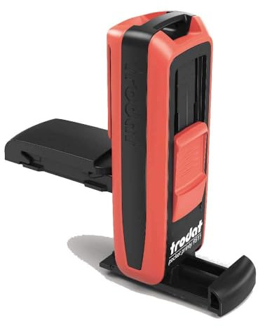 Timbro Tascabile Personalizzato Trodat Pocket Printy 9512 - mm. 47X18 - Fino a 5 Righe di Testo - Completo di Personalizzazione - Timbro Personalizzabile per Professionisti, Medici, Avvocati (Rosso)