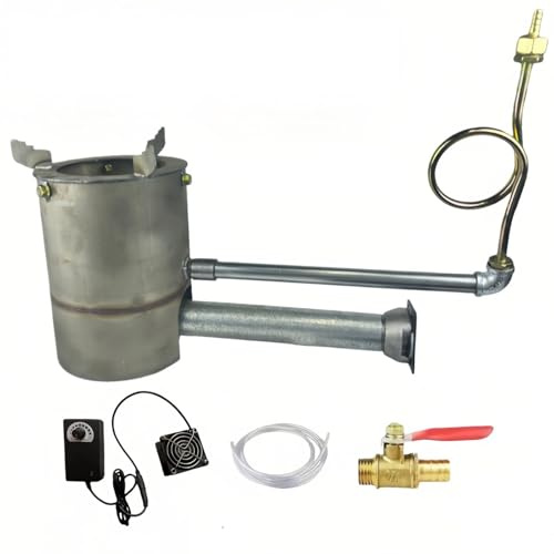 Waste Oil Burner Heater DC 12V Old Motor Oil Stove Outdoors Cooking Hot Heating Furnace Burning Tool for Garage, Workshops, Warehouses