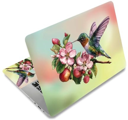 CRAFTYMELODY Autocollant pour Ordinateur Portable en Vinyle PVC avec Citation Protection Imperméable et Résistante aux Rayures Motif Oiseau Naturel.