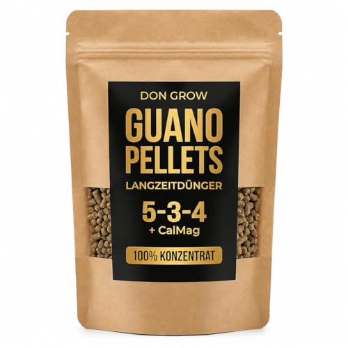 Bio Guano Pellets 600g – Tomatendünger & Gemüsedünger NPK 5-3-4 + CalMag – Organischer Langzeitdünger für Tomaten, Gurken & Gartenpflanzen – Bodenaktivator | Don Grow