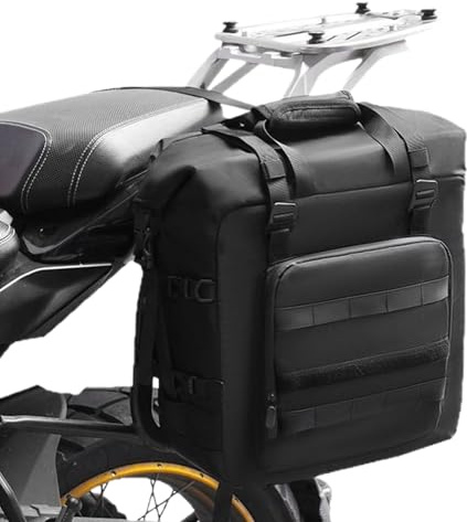 Alforjas de sillín para moto – Alforjas de almacenamiento laterales impermeables 30L – de equipaje para motociclista | Para mujeres, hombres, adolescentes, al aire libre, ciclismo, motociclismo