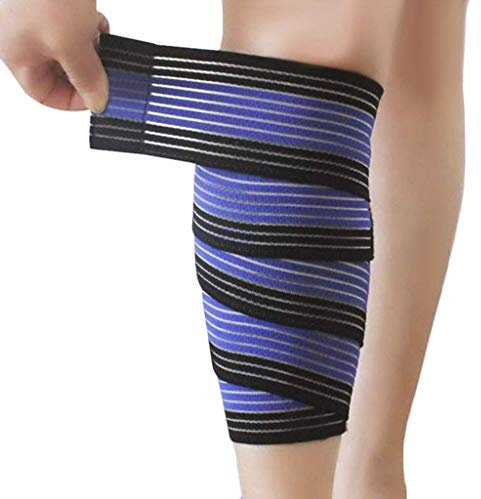 Faxianther Elastic Wrap-around Calf Splint Support Tape Bandage Outdoor Sports Breathable Compression Leg Sleeves Shin Band Ankle Knee Brace Strap Protector Guard, 1 Pc