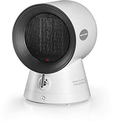 MACOM Termoventilatore Ceramico a Basso Consumo Energetico, 2 Livelli di Temperatura, Termostato Ambiente, Enjoy & Relax 932 CALDOBLO'